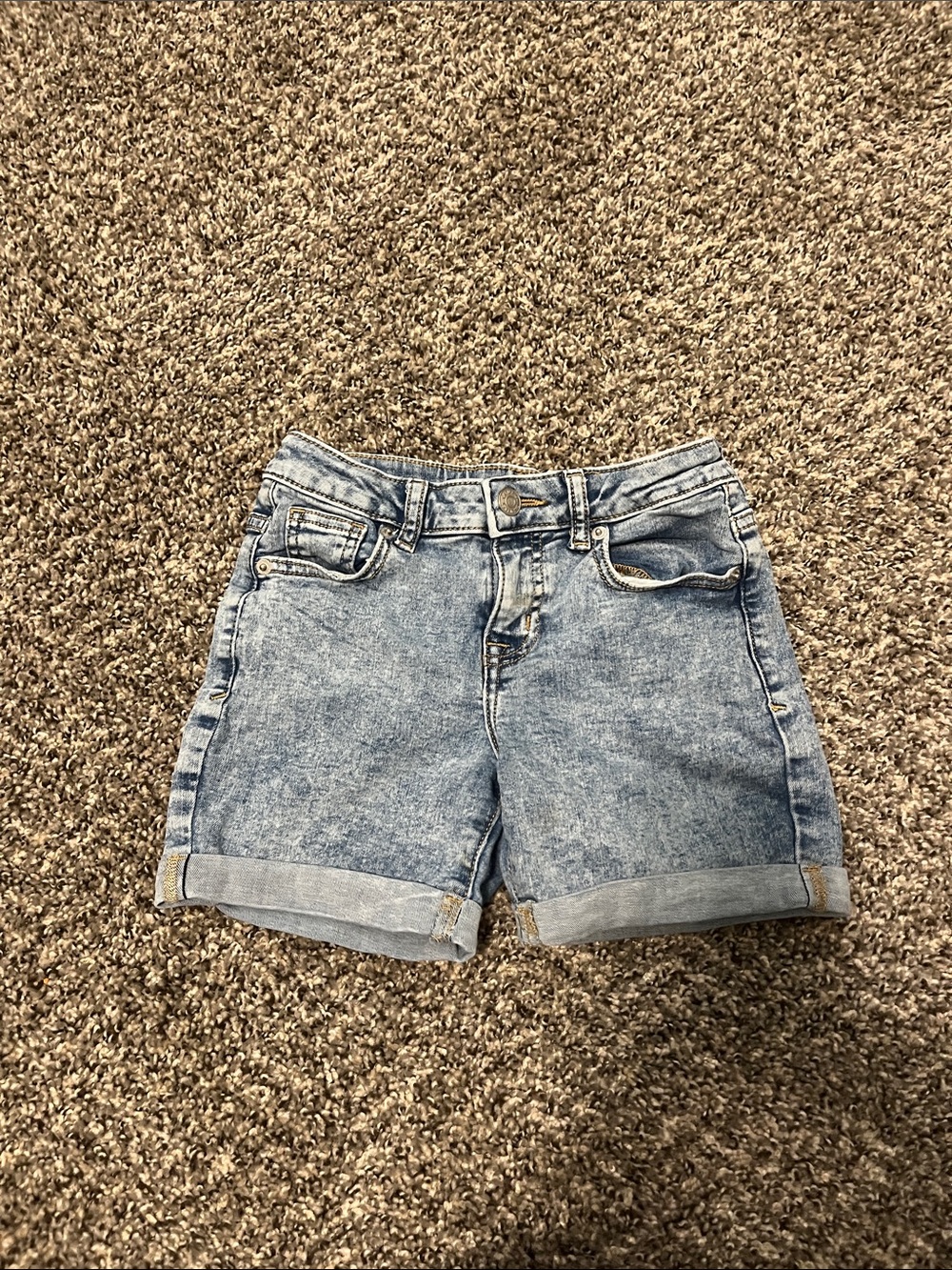 Cat & Jack Light Blue Denim Roll-Cuff Kids Shorts